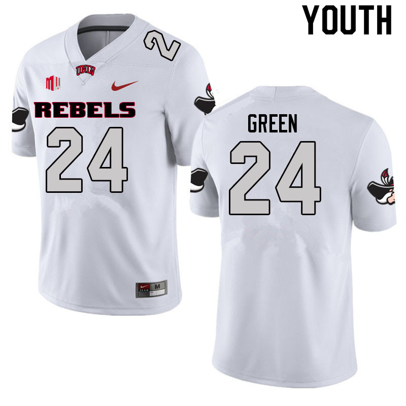 Youth #24 Sammy Green UNLV Rebels College Football Jerseys Sale-White